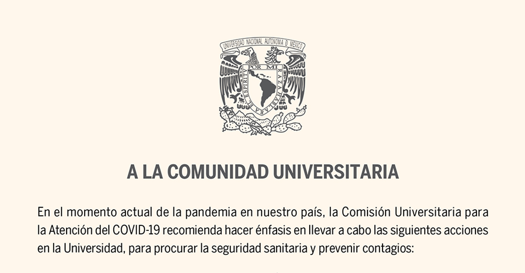 Recomendaciones seguridad sanitaria y prevención contagios pandemia COVID