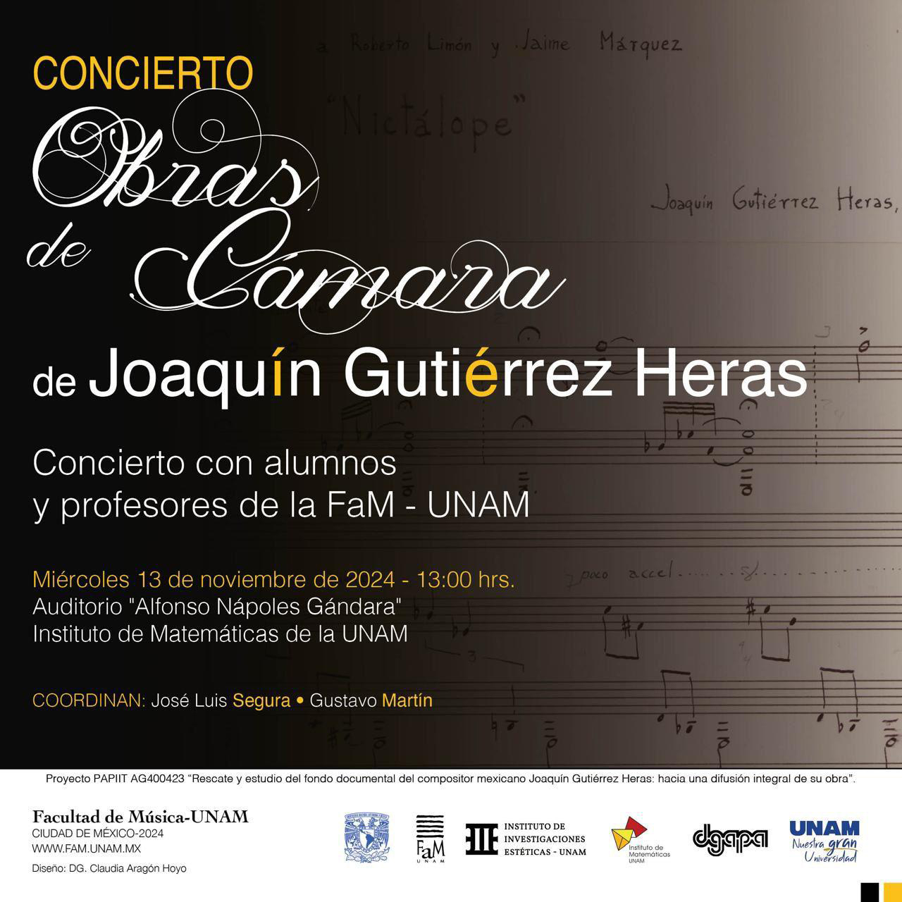 Concierto Obras de Cámara de Joaquín Gutiérrez Heras