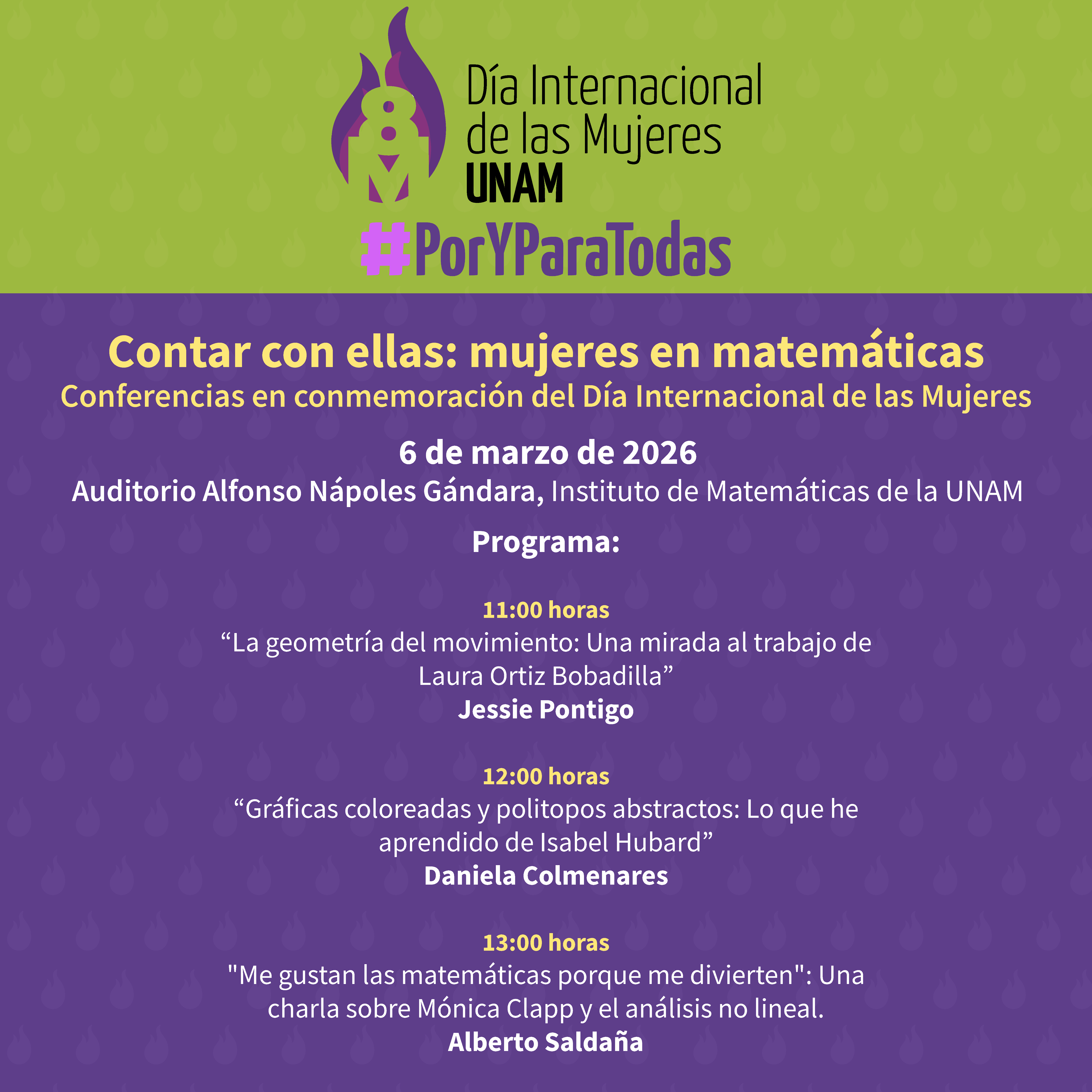 Contar con ellas: mujeres en matemáticas - Conferencias en conmemoración del Día Internacional de las Mujeres