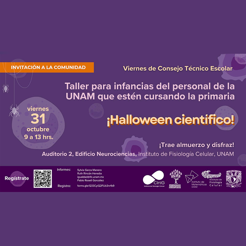 Halloween científico - Taller para infancias del personal de la UNAM que estén cursando la primaria - viernes 31 de octubre