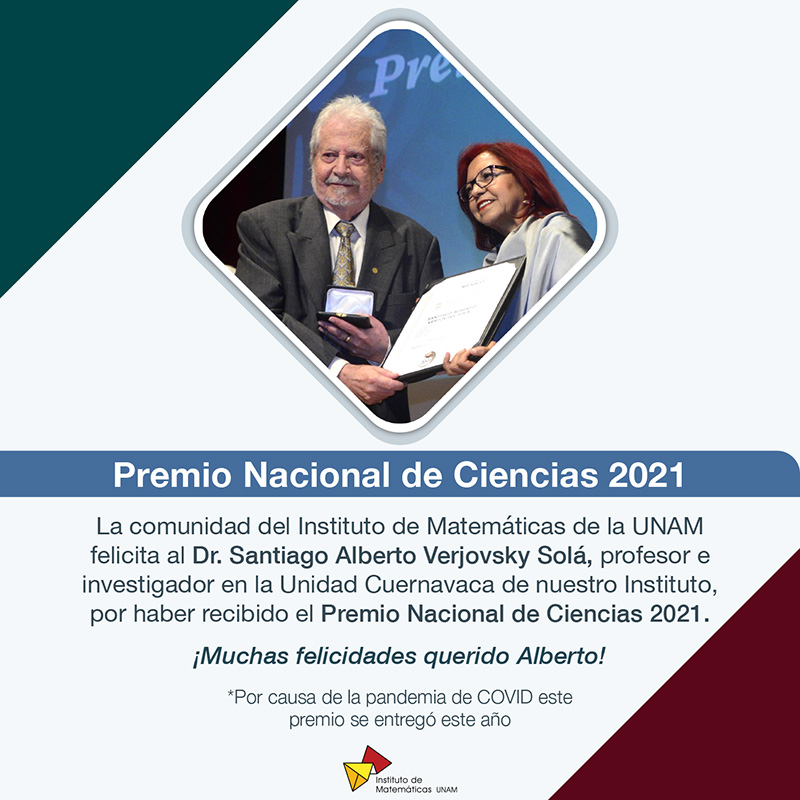 Premio Nacional de Ciencias 2021 - Alberto Verjovsky