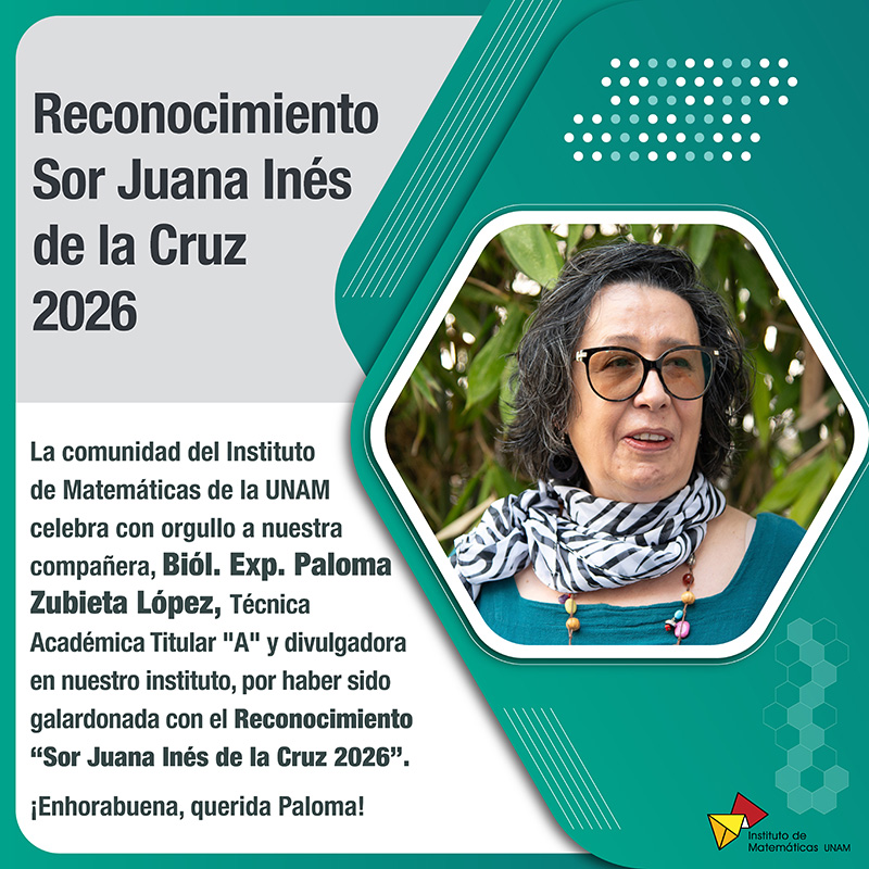 Reconocimiento Sor Juana Inés de la Cruz 2026 - Biól. Exp. Paloma Zubieta López