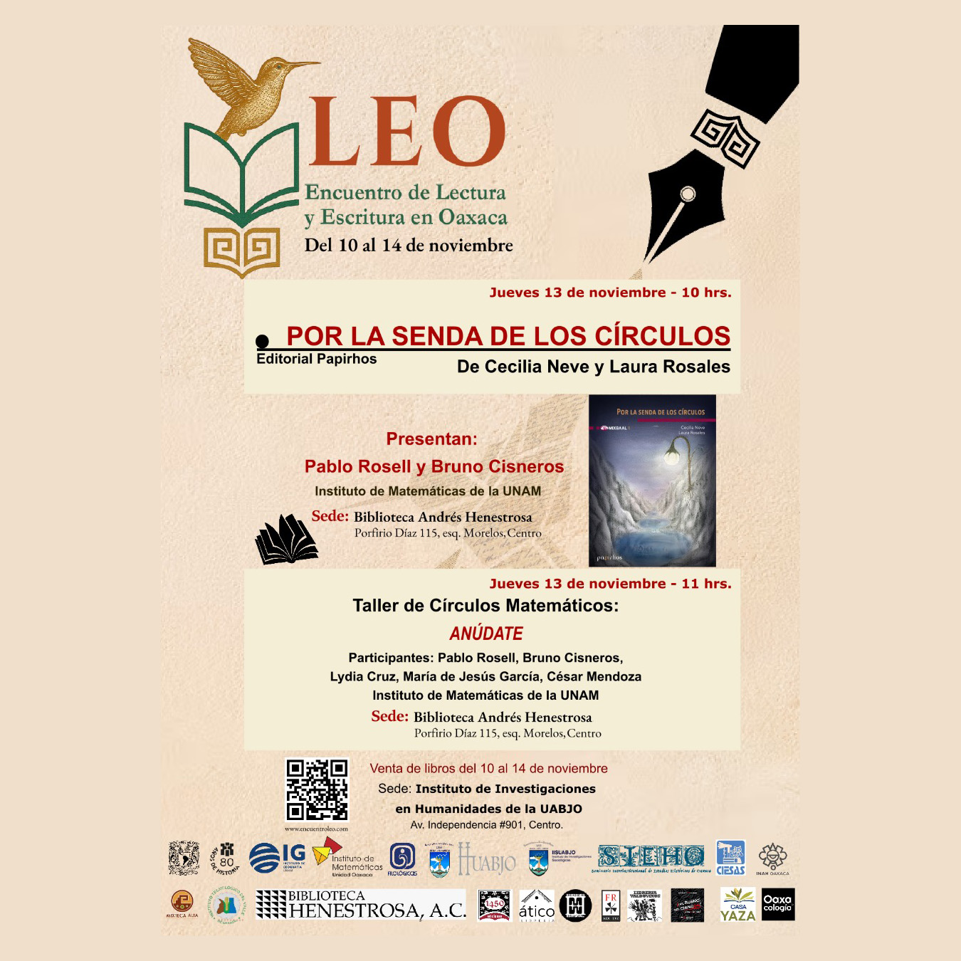 Actividades del IMUNAM en el Encuentro de Lectura y Escritura en Oaxaca (LEO), Oaxaca