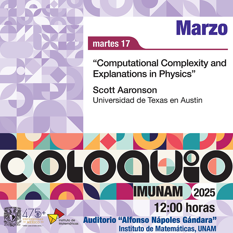 Coloquio del IMUNAM - C. U., marzo 2026