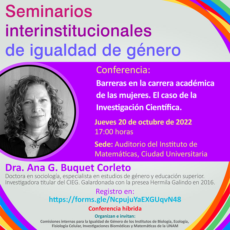 Conferencia CInIG: Barreras en la carrera académica de las mujeres. El caso de la Investigación Científica