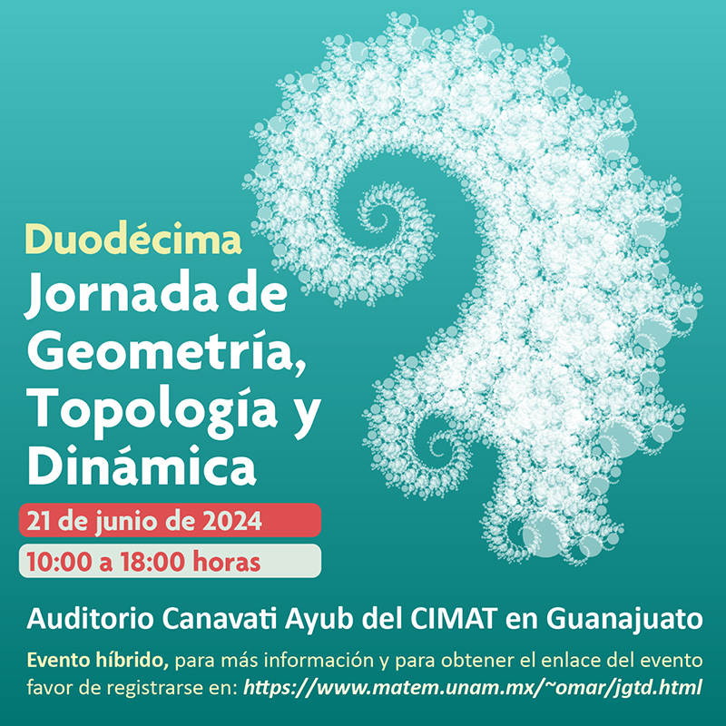 Duodécima Jornada de Geometría, Topología y Dinámica 