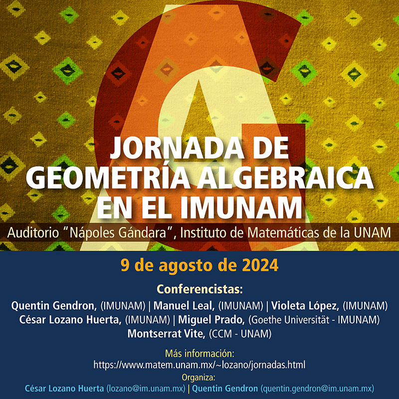 Jornada de geometría algebraica en el IMUNAM