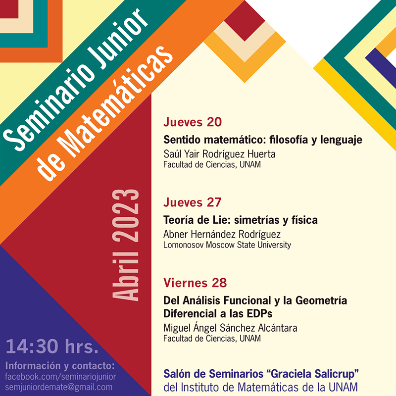 Seminario Junior de Matemáticas: abril 2023