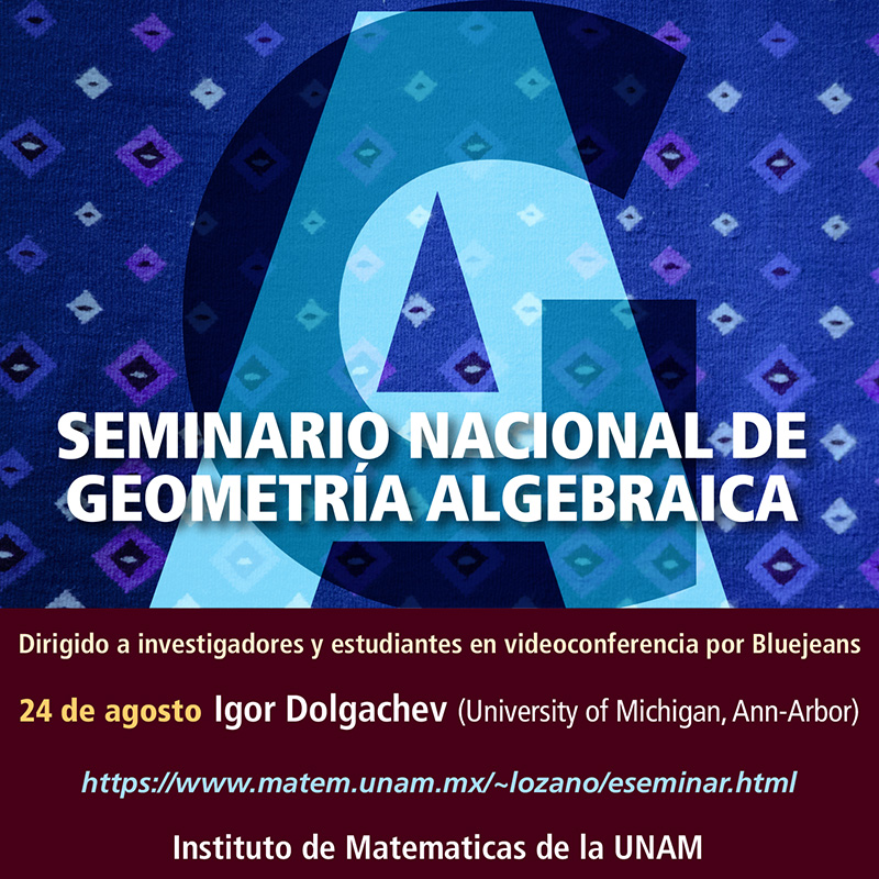 Seminario Nacional de Geometría Algebraica en línea: agosto