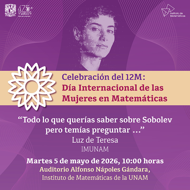 Todo lo que querías saber sobre Sobolev pero temías preguntar - Celebración del 12M: Día Internacional de las Mujeres en las Matemáticas