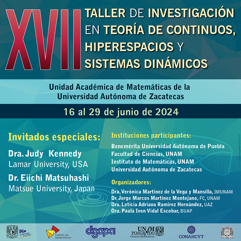 XVII Taller de Investigación en Teoría de Continuos, Hiperespacios y Sistemas Dinámicos