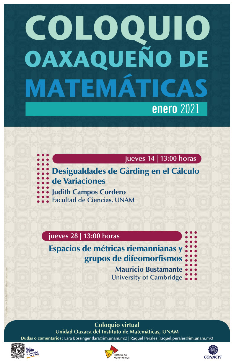 Coloquio Oaxaqueño de Matemáticas, Enero 2021