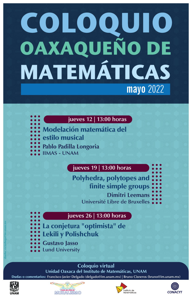 Coloquio Oaxaqueño de Matemáticas, mayo 2022