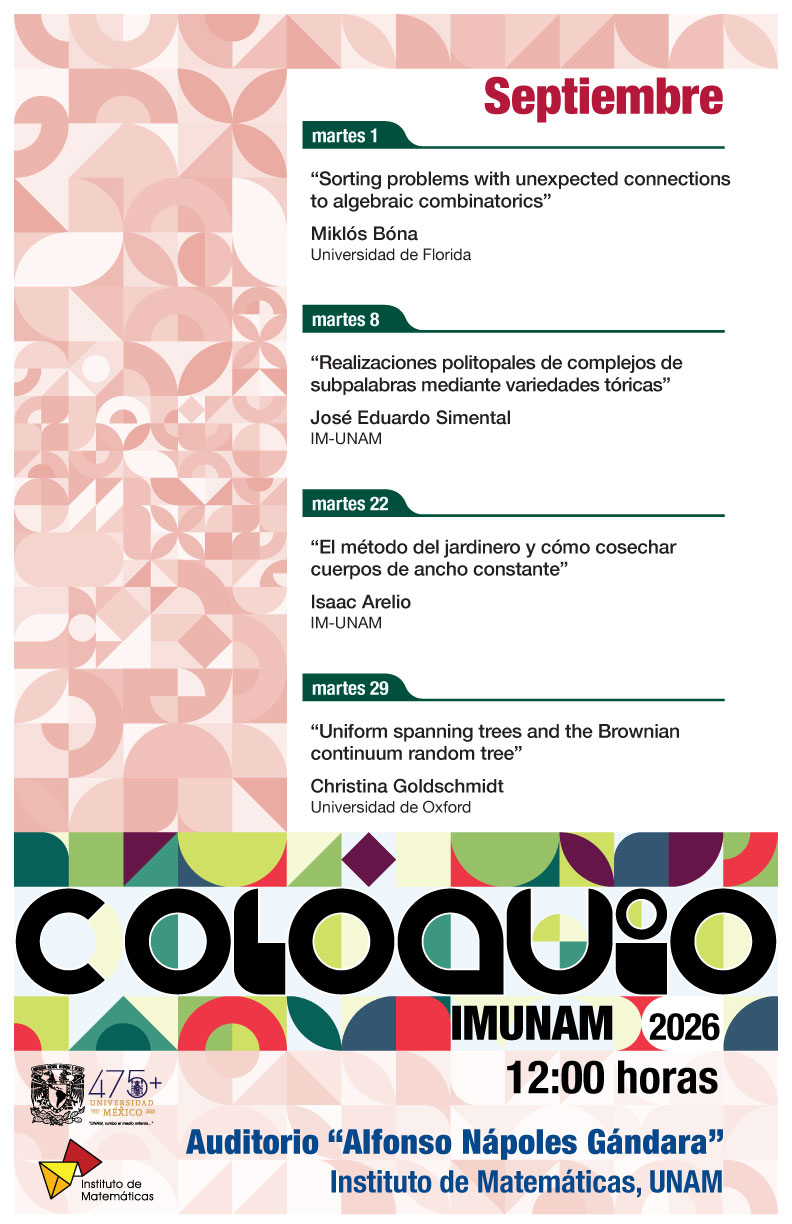 Coloquio del IMUNAM - C. U., septiembre 2026