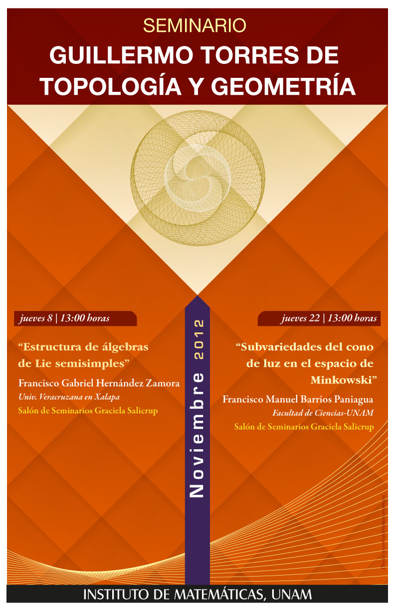 Noviembre: Seminario Guillermo Torres de Topología y Geometría