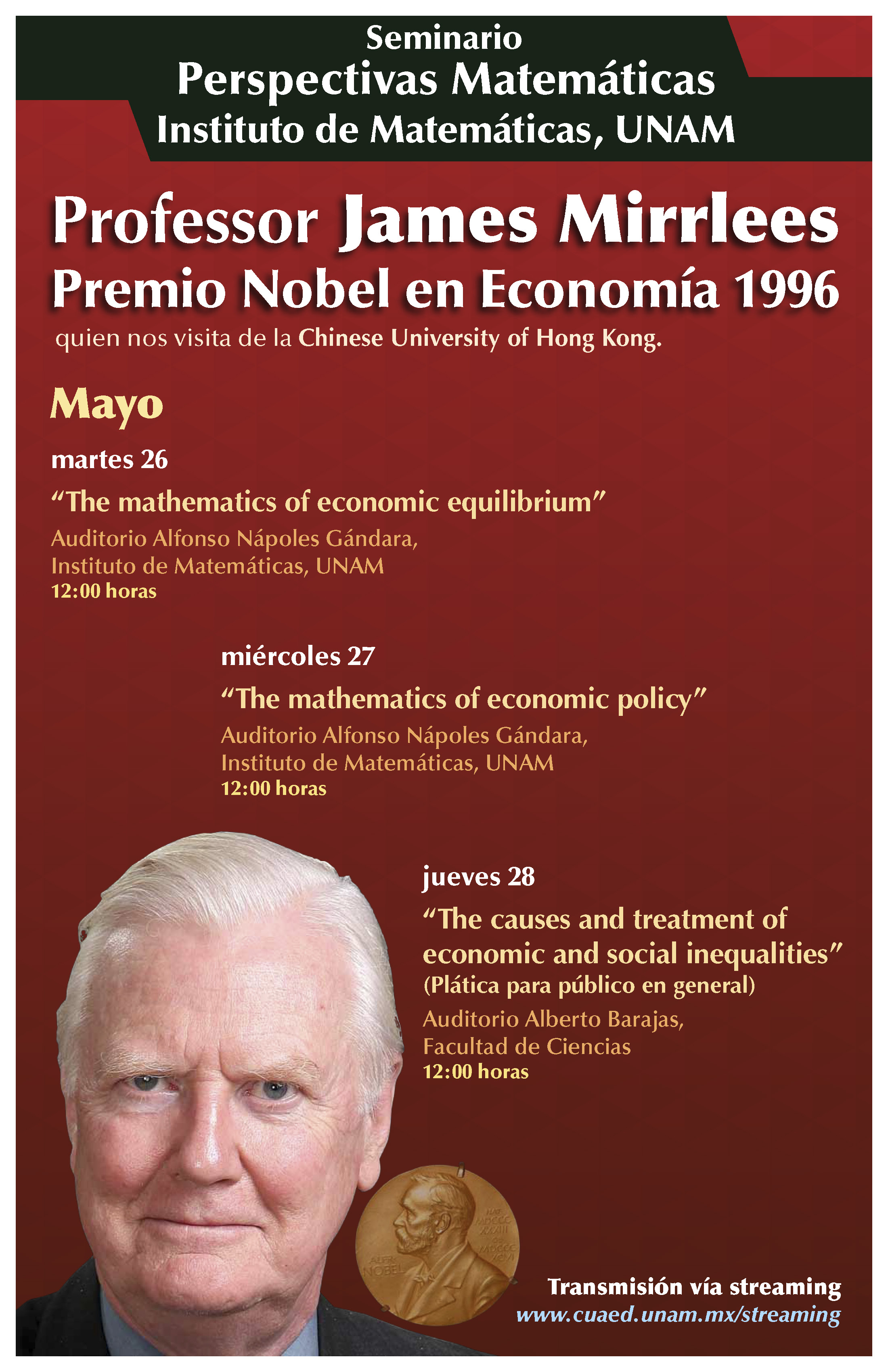 Perspectivas Matemáticas: Prof. James Mirrlees, Premio Nobel Economía, 1996