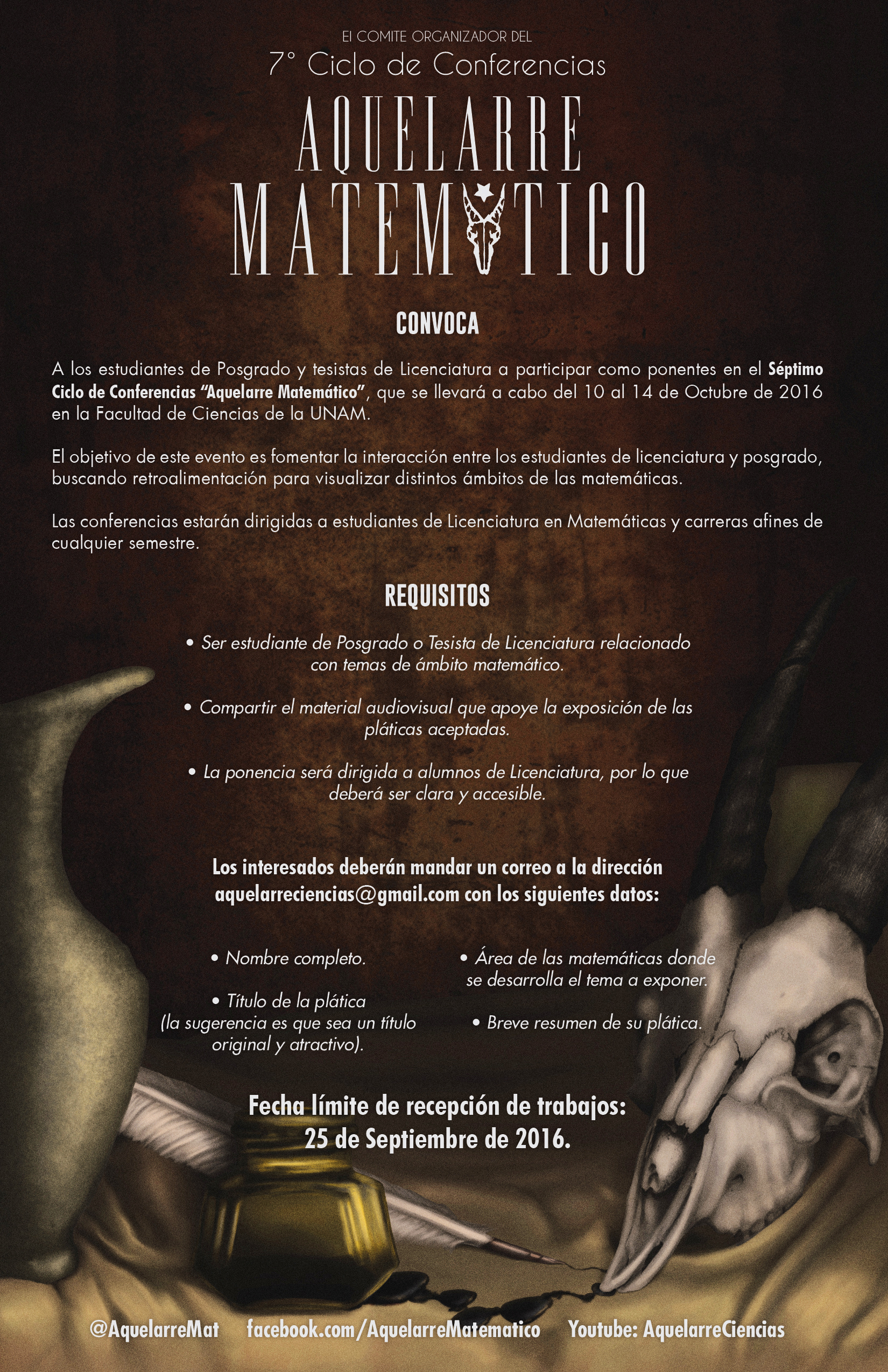 Convocatoria para 7o ciclo del "Aquelarre Matemático"