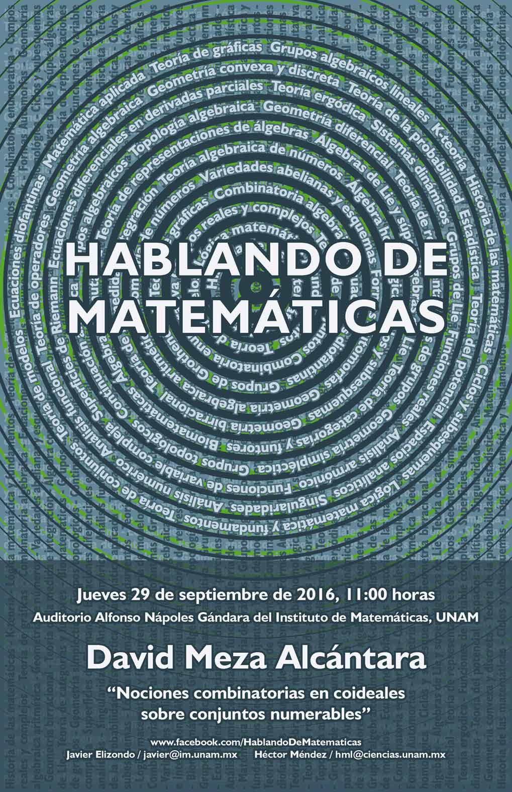 HABLANDO DE MATEMÁTICAS: David Meza Alcántara, Facultad de Ciencias, UNAM