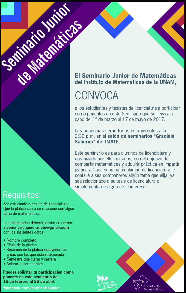 Convocatoria para Seminario Junior de Matemáticas