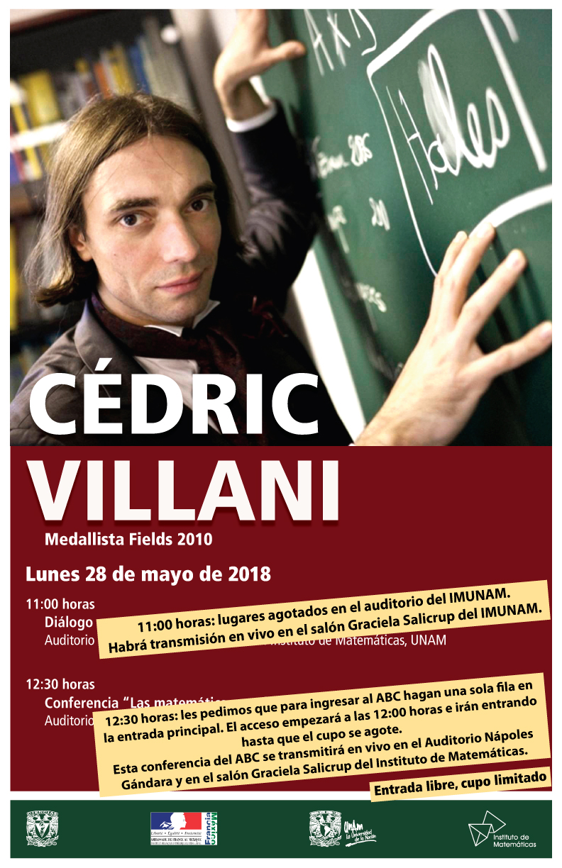 Cédric Villani, Medallista Fields 2010. Lunes 28 de mayo de 2018.