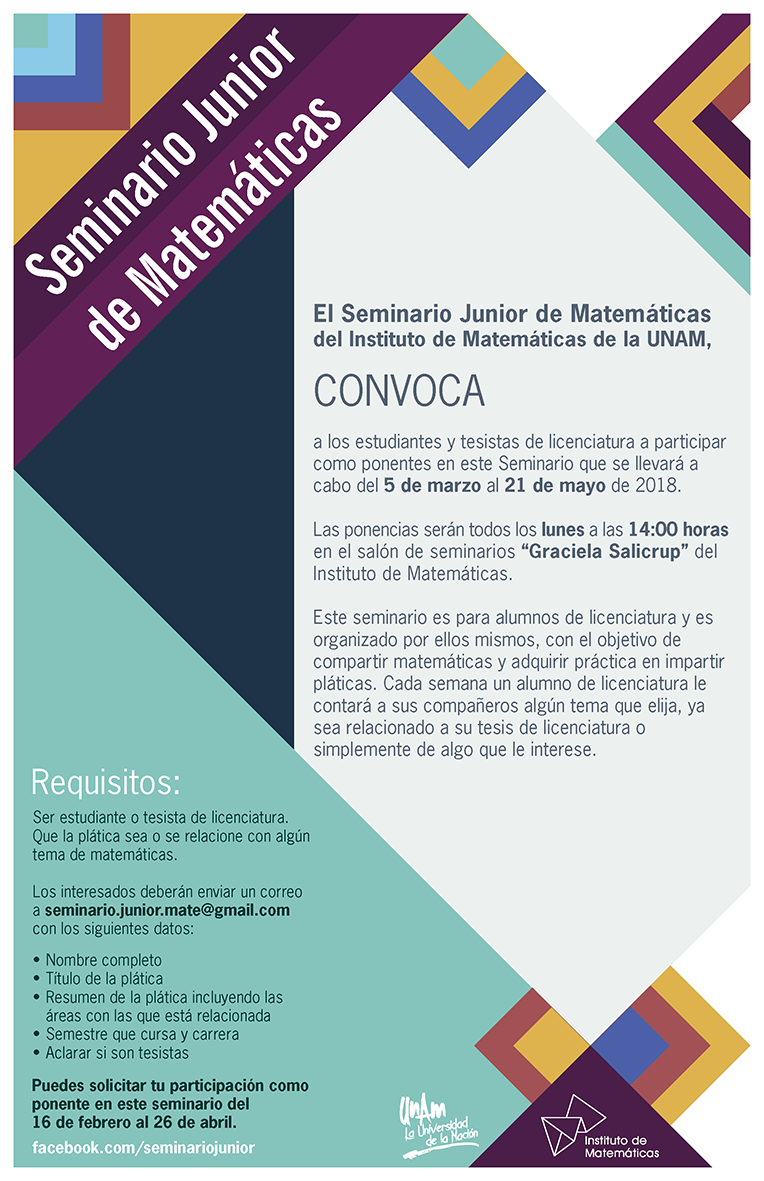 Convocatoria para Seminario Junior de Matemáticas 