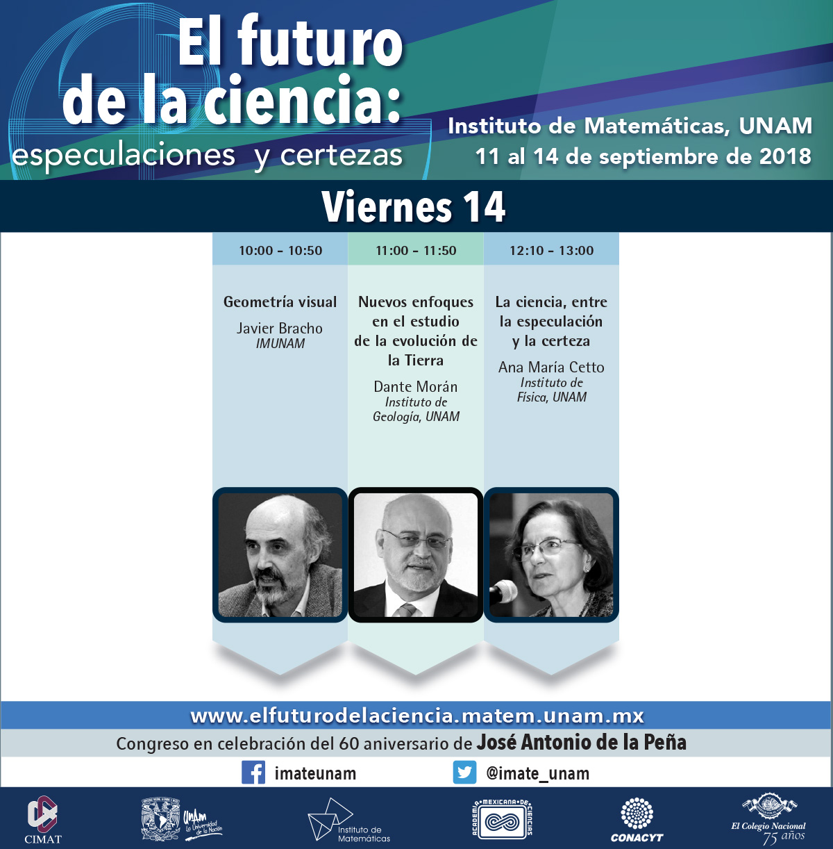 Programa de actividades del "El futuro de la ciencia: especulaciones y certezas"