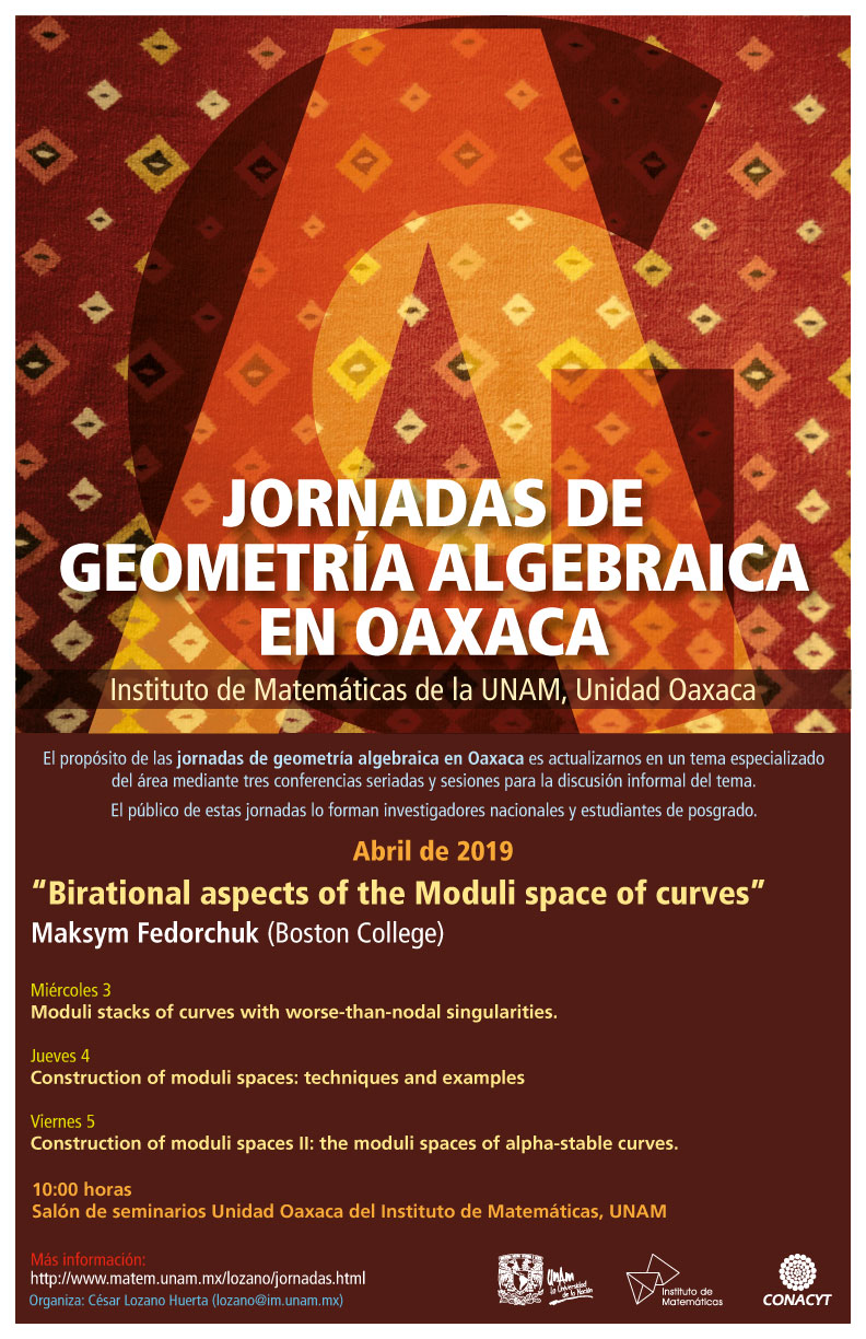 Jornadas de Geometría Algebraica en Oaxaca en abril de 2019 
