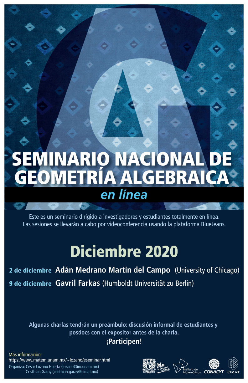 Seminario Nacional de Geometría Algebraica en línea: Diciembre