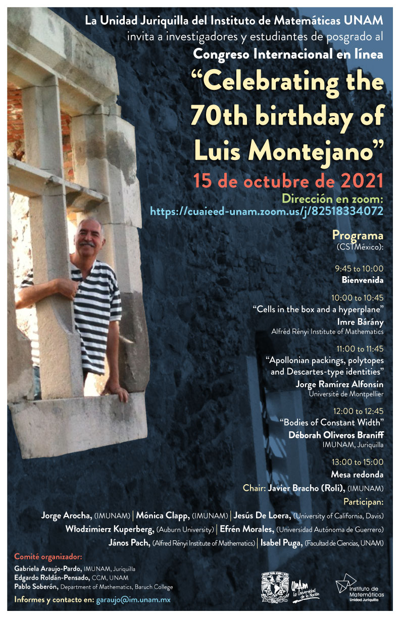 Congreso internacional en línea: “Celebrating the 70th birthday of Luis Montejano”
