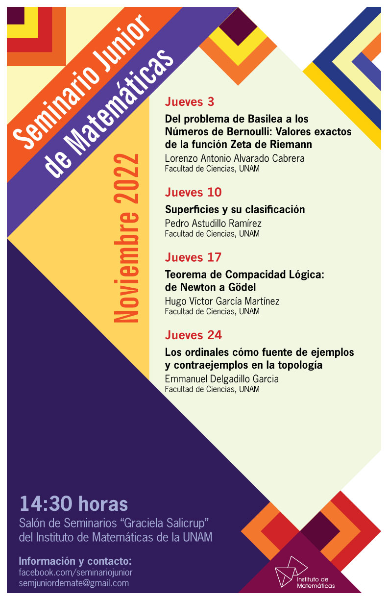 Seminario Junior de Matemáticas: noviembre 2022