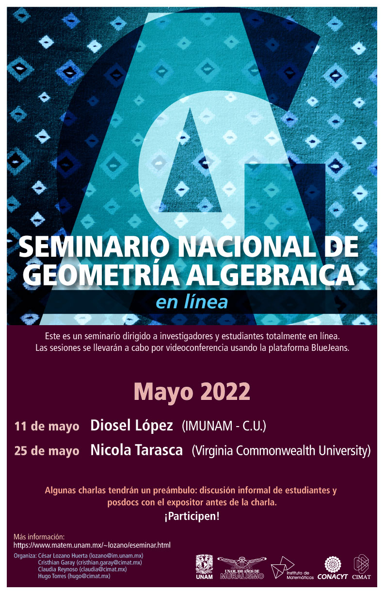 Seminario Nacional de Geometría Algebraica en línea: mayo