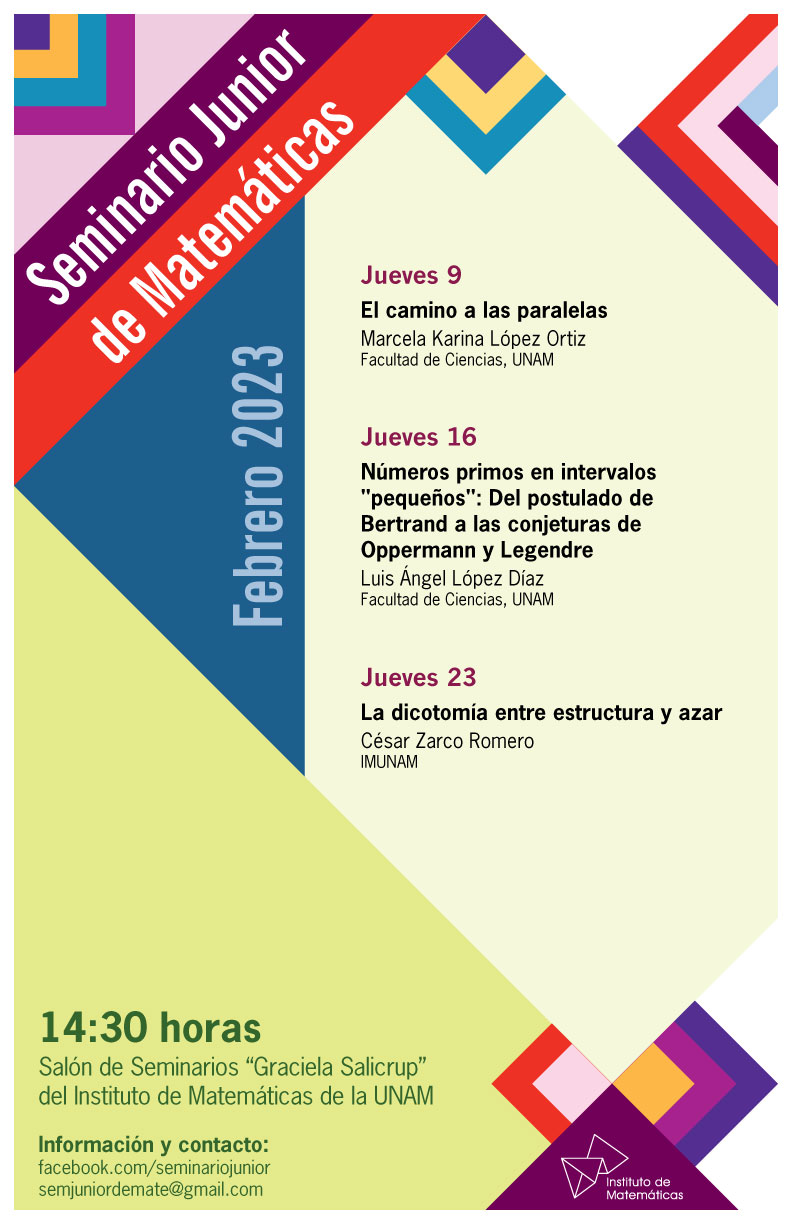 Seminario Junior de Matemáticas: febrero 2023