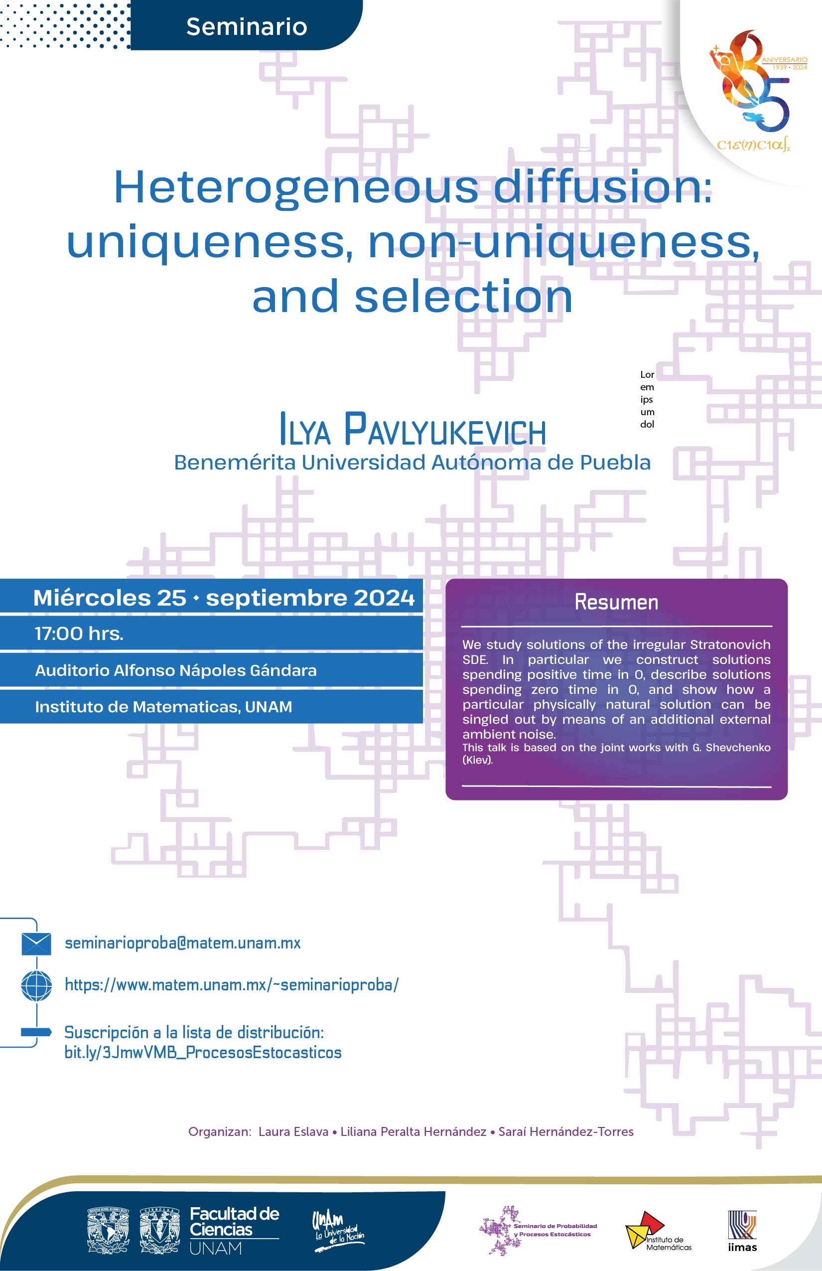 Seminario de Probabilidad y Procesos Estocásticos