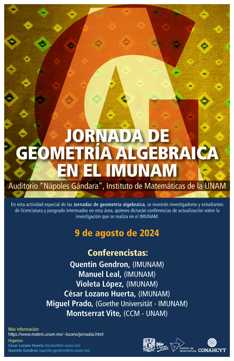 Jornada de geometría algebraica en el IMUNAM