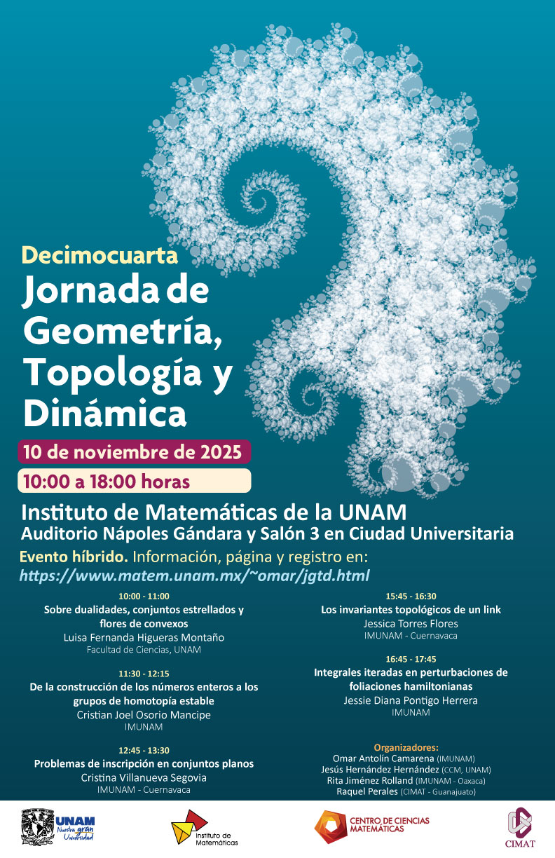Decimocuarta Jornada de Geometría, Topología y Dinámica