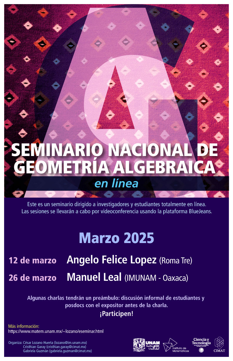 Seminario Nacional de Geometría Algebraica en línea