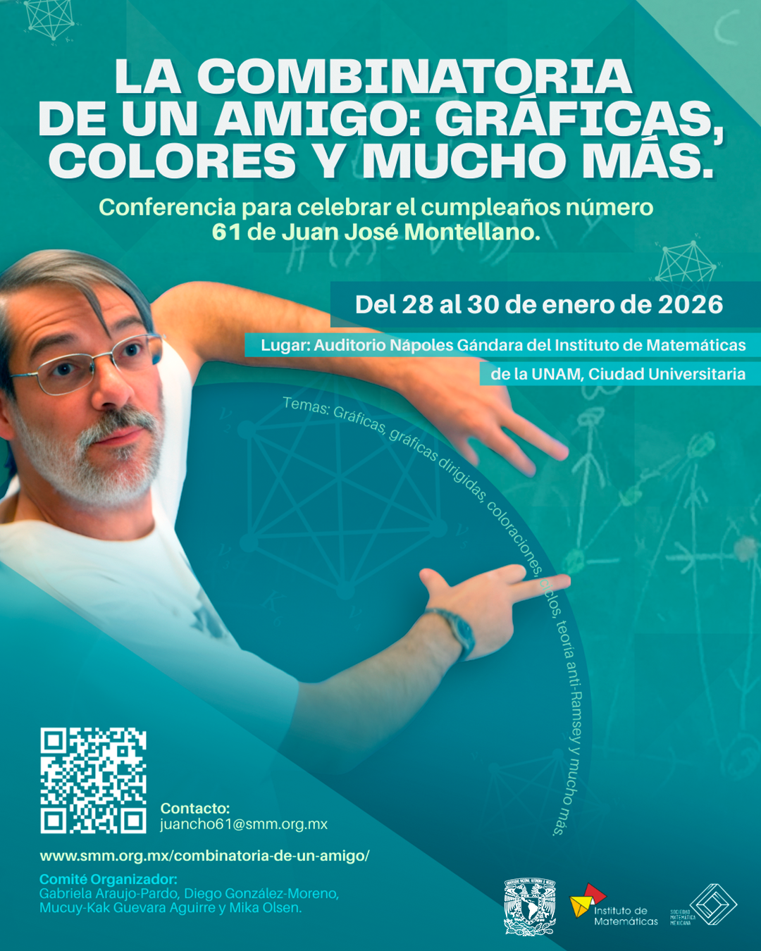 Conferencia "La Combinatoria de un amigo: Gráficas, colores y mucho más"