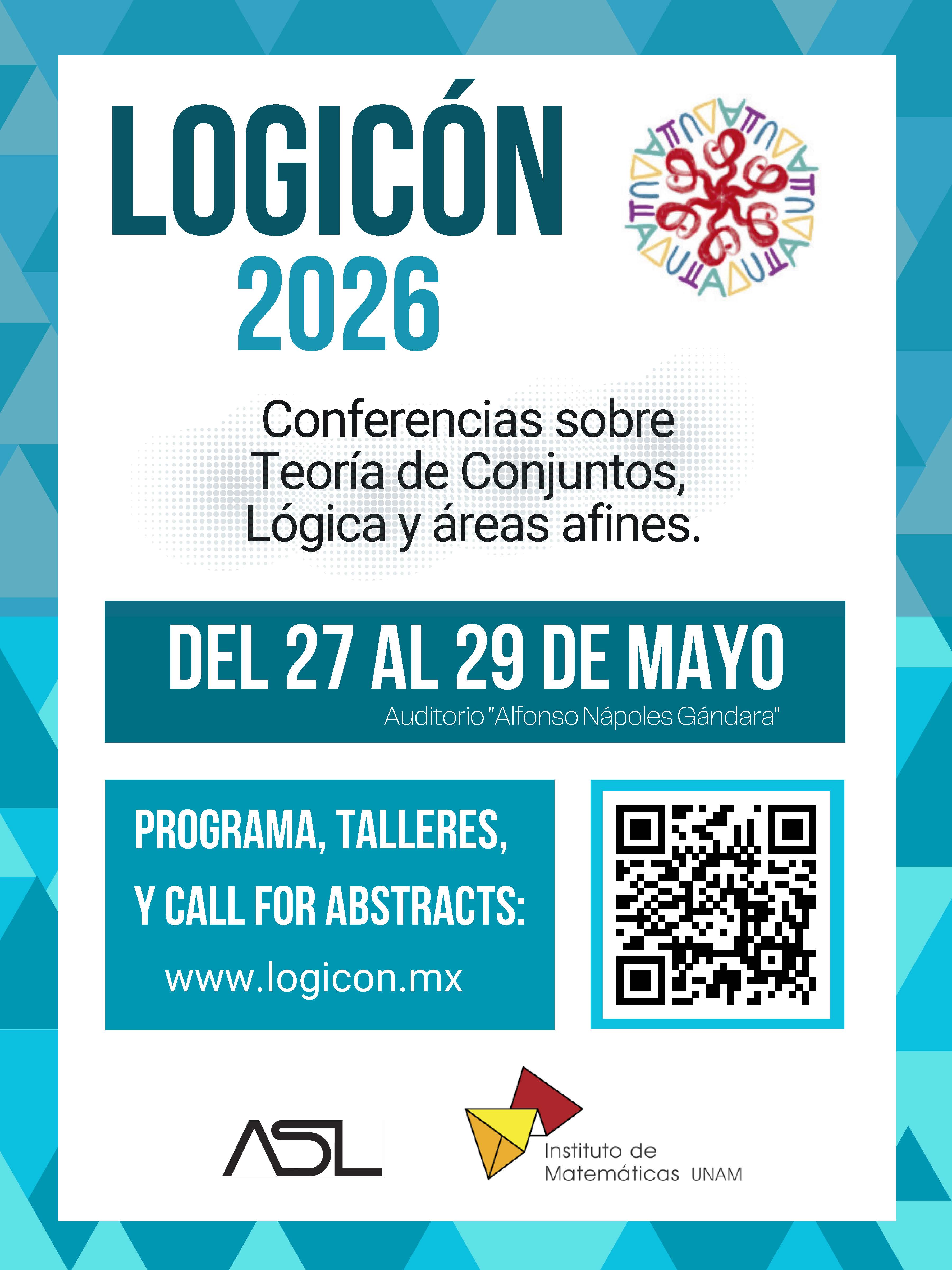  Logicón 2026: Conferencias sobre Teoría de Conjuntos, Lógica y áreas afines