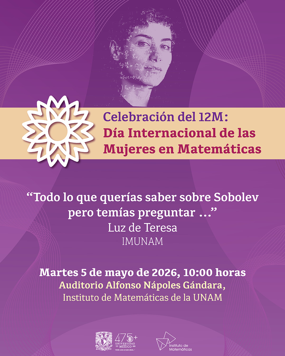 Todo lo que querías saber sobre Sobolev pero temías preguntar - Celebración del 12M: Día Internacional de las Mujeres en las Matemáticas
