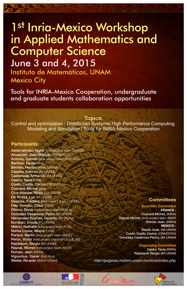 First Inria-Mexico Workshop in Applied Mathematics and Computer Science