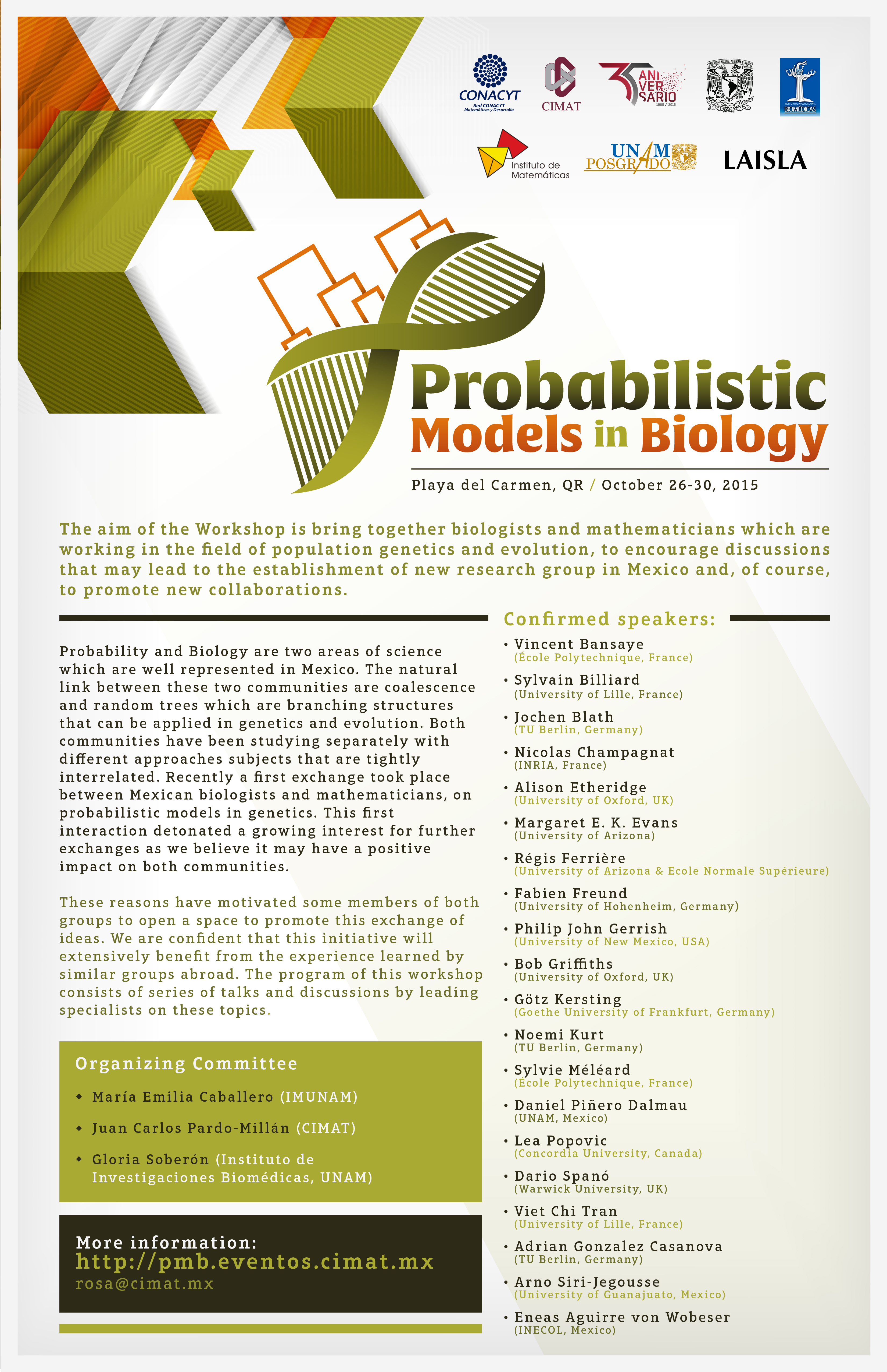 Workshop of probabilistic Models in Biology