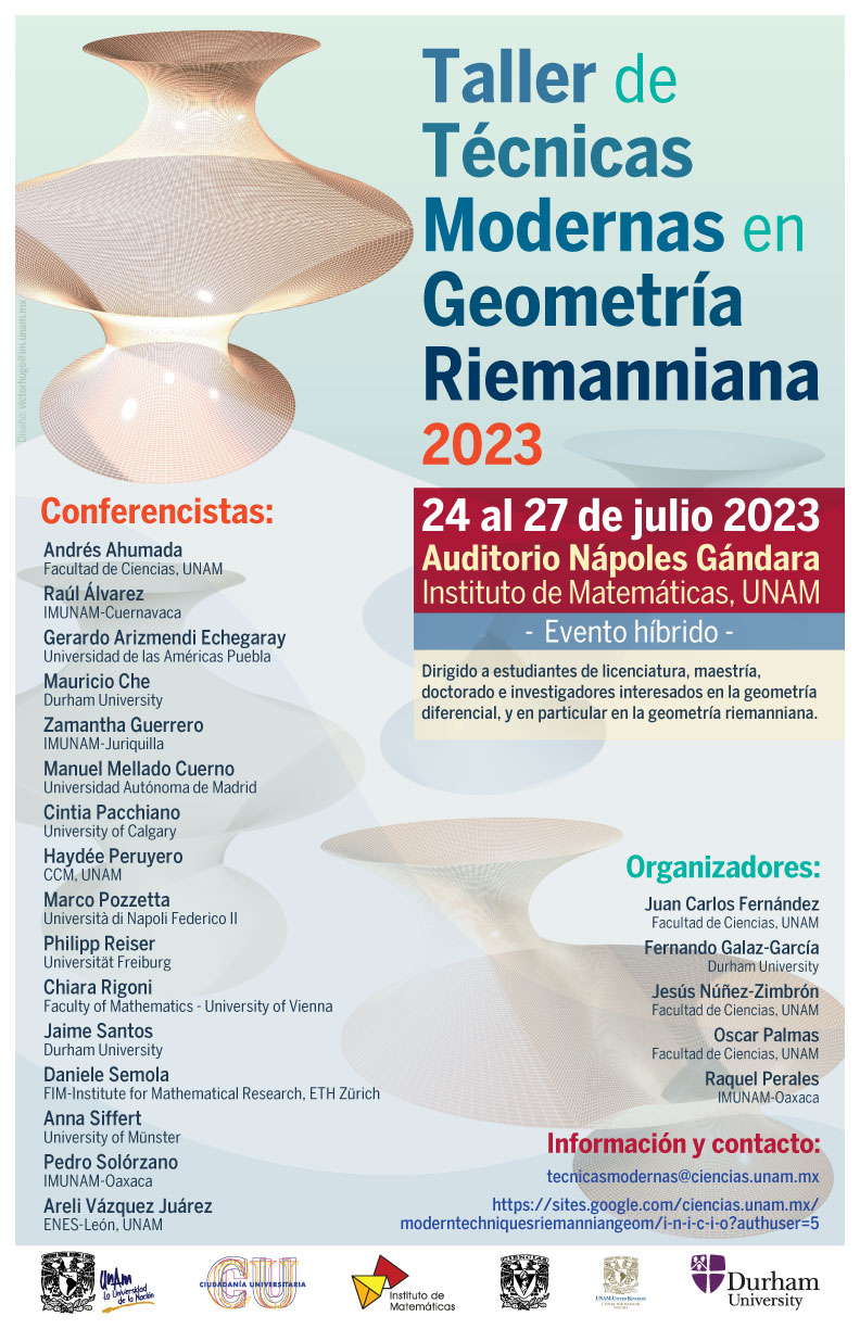 Taller de Técnicas Modernas en Geometría Riemanniana 2023