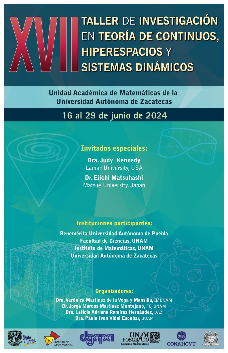 XVII Taller de Investigación en Teoría de Continuos, Hiperespacios y Sistemas Dinámicos